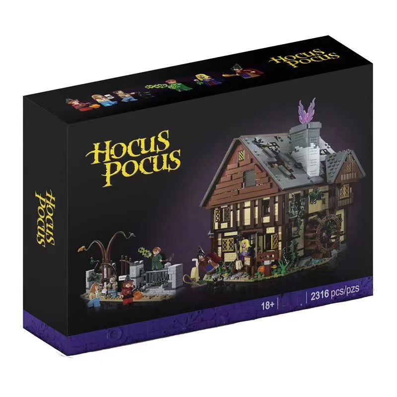2023 Novo 21341 Hocus Pocused The Sanderson Sisters Cottage Building Blocks Tijolos De Halloween Brinquedos Para Ideias Crianças Presente
