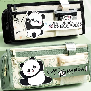 Bolsa De Lápis Kawaii Panda , Grande Capacidade , Armazenamento Multicamadas , Nova Caixa De Caneta Fofa De Desenho Anim