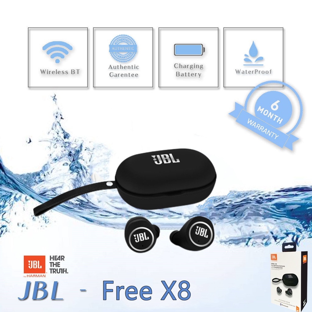 [RED PANDA] JBL FREE X8 Fone de ouvido sem fio/Bluetooth TWS Fones de ouvido sem fio com cancelamento de ruído Bluetooth 5.1