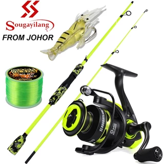 Conjunto De Engrenagem De Pesca Sougayilang Reel Pancing Joran Spinning Set , Haste Ultralight De Fibra De Carbono E Relação EVA Handle Fishing 5.2 : 1 1000-4000 Max Pull 10KG