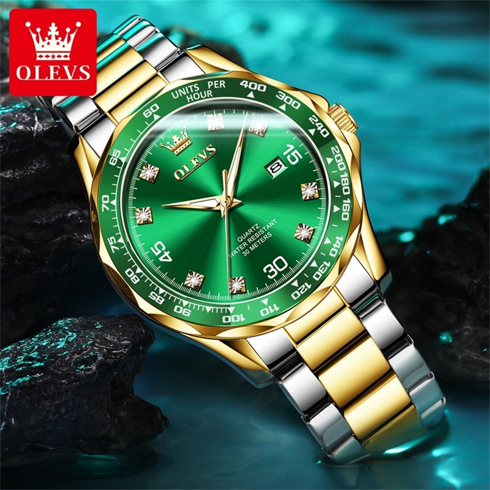OLEVS Relogio 9988 Relógios Masculinos Luxo Prova Dágua Original Dourado Esportivo Prata Preto De Aço Cronógrafo Quartzo