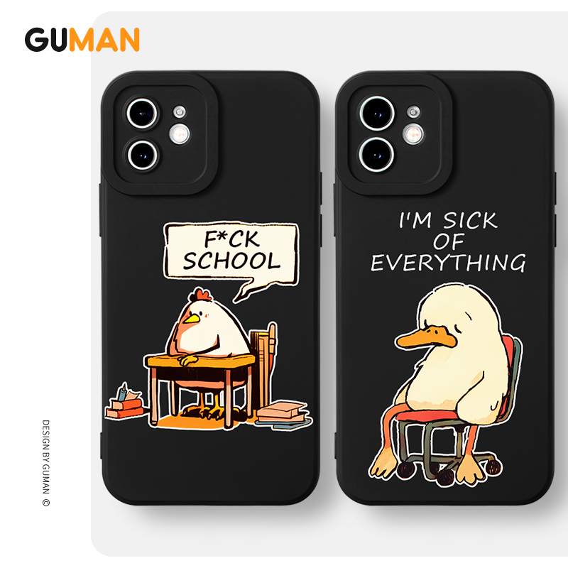 Conjunto de casal de silicone macio combinando bonito engraçado à prova de choque caso de telefone para 15 14 13 12 11 pro max se 2020 x xr xs ip 8 7 plus embalagem hfab114