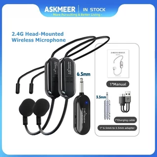 Microfone De Cabeça Sem Fio 2.4G/Mão 2 Em 1 Alcance De 160 Pés Microfones Para Ensino Do Sistema PA Amplificador