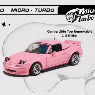 Microturbo 1: 64 MT Rosa Azul Mazda MX5 Telhado Leve Reversível Modelo de Carro em Liga Destacável