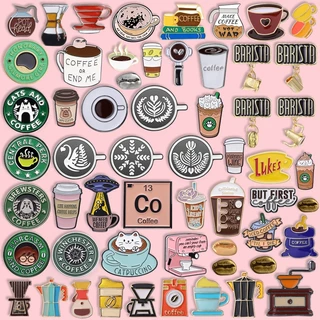 Alloy Coffee Tool Badge Barista Lapela Pin Gift Clothing Acessórios Para Amigos