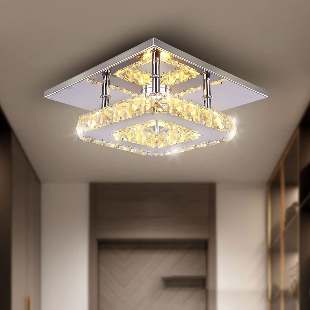 Candelabro De Cristal Lâmpada De Teto Moderna Minimalista Para Dormitório
