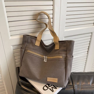 Nova Bolsa De Ombro Feminina Casual Lona Grande Resistente Tote