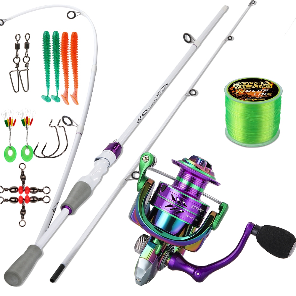 Sougayilang Novo Conjunto De Carretel De Cana De Pesca De 1,8m Fibra De Carbono 1000-5000 Série Max Drag 10kg