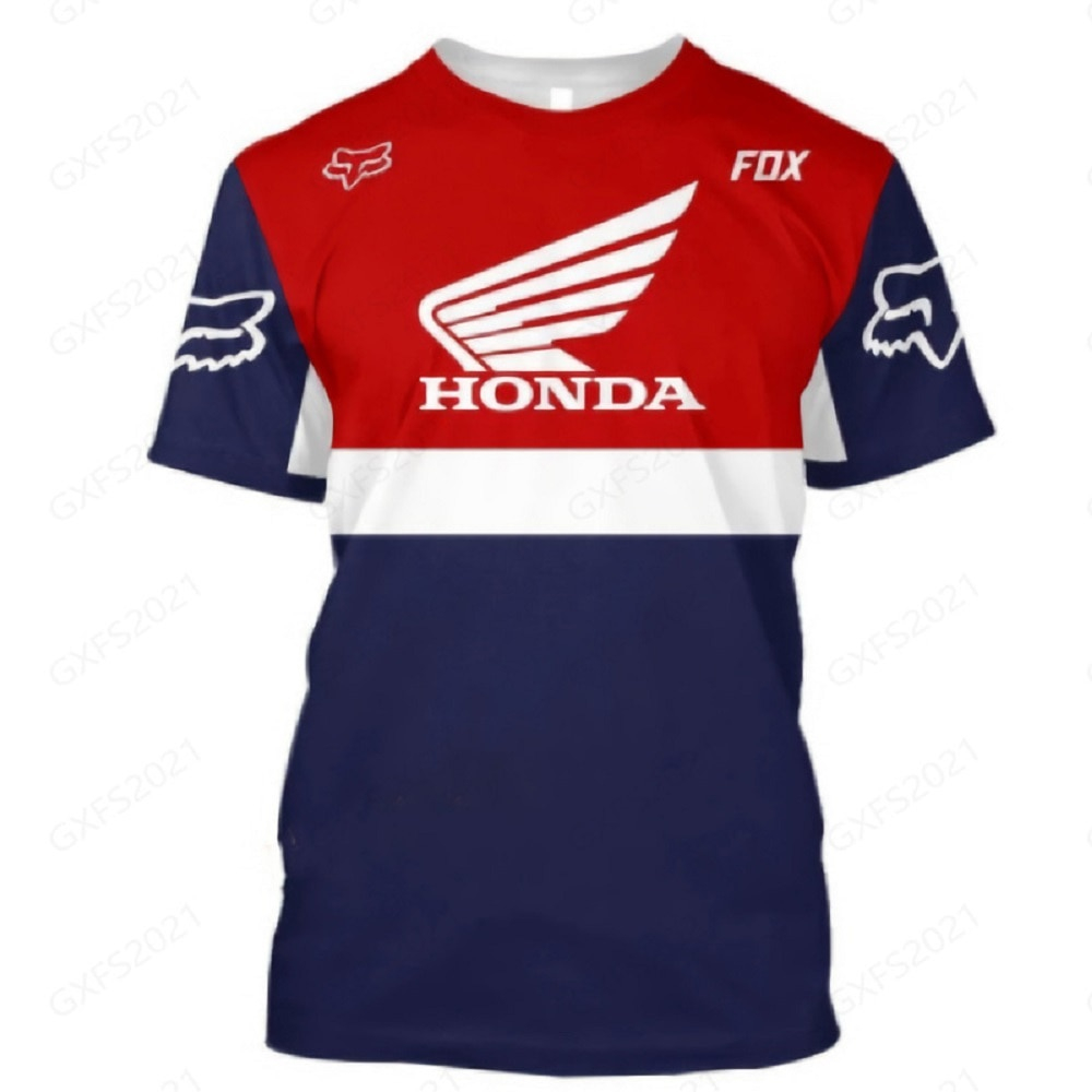 Honda Logomarca Camiseta De Verão Para Homens De Equitação Essencial De Manga Curta 3D Impressa Rally De Esportes Ao Ar Livre Quick Dry Racer Tamanho Superior