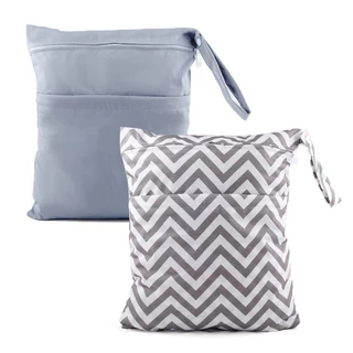 Bolsa de fraldas de pano ecologicamente correta com zíper duplo de 30 * 36 CM Bolsa à prova d'água Bolsa para pendurar carrinho Bolsa para troca de fraldas Bolsa de armazenamento Bolsa para roupas de viagem Bolsa para mamãe Bolsa seca e úmida pode conter 