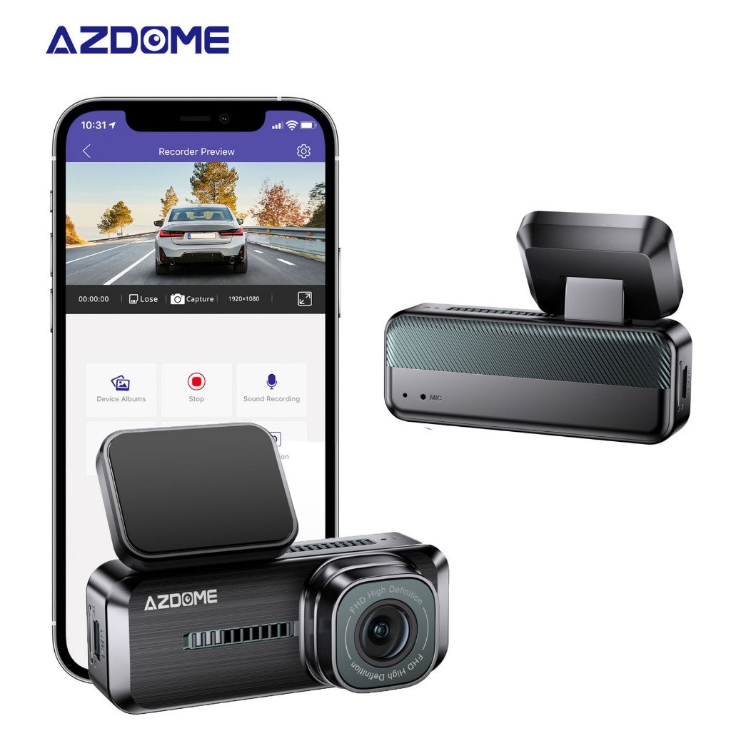 Asawin WiFi Dash Camera 3.16In IPS Double Cameras for Car Video