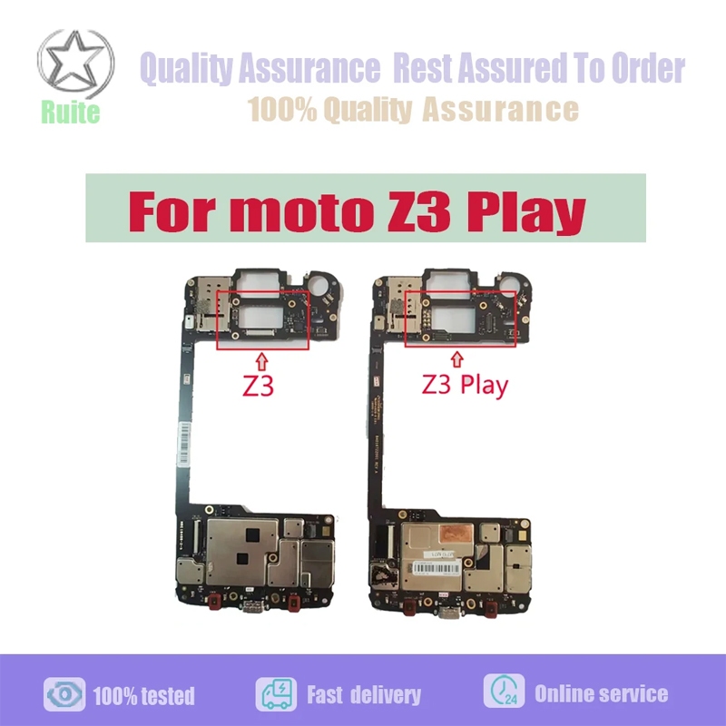 Para Moto Z3 Play XT1929-04 Placa Mãe Painel Eletrônico Móvel Circuitos Da Principal Com De Chips 4GB E 64GB