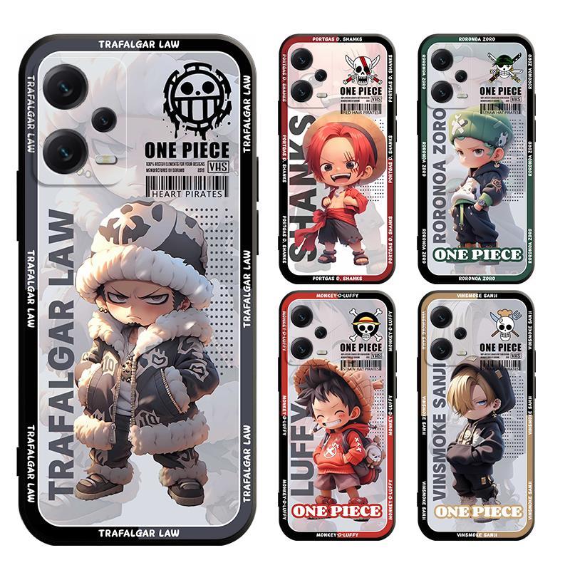 Invólucro Para xiaomi POCO X6 F5 M5s X5 F4 C65 GT PRO 5G Uma Peça luffy zoro ace Matte Reto Capa Macia Preta