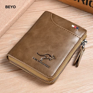 Porta-Cartões De Crédito Carteira Masculina Kangaroo Com Zíper Saco De Dinheiro RFID