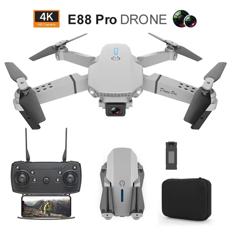 drone E88 Pro Mini Drone 4K Profisional HD Câmera Dupla Câmera Profissional 4K HDe88pro Fotografia Aérea De Alta Definição k3 quadcopter Controle Remoto Aeronave De Brinquedo