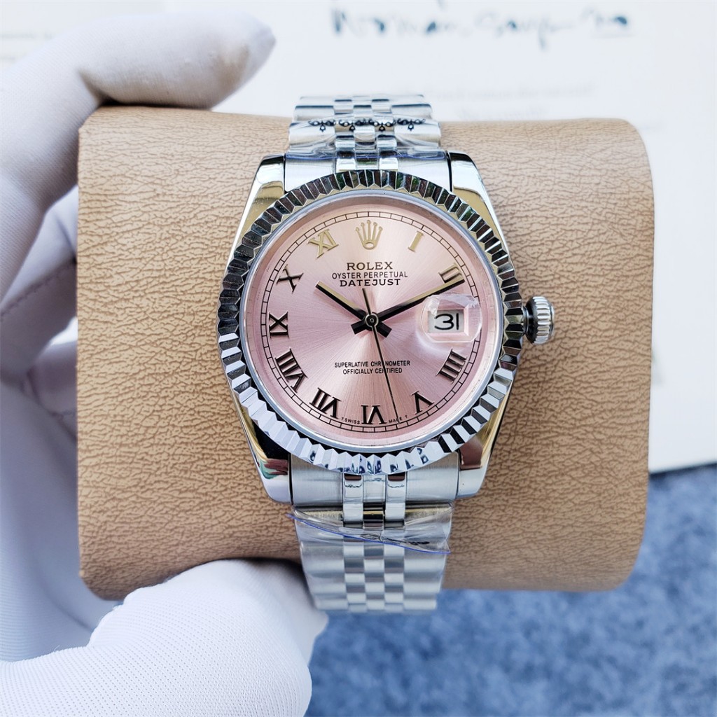 Relógio Mecânico Automático Rolex Marca Moda Moda Feminina Série Log ...