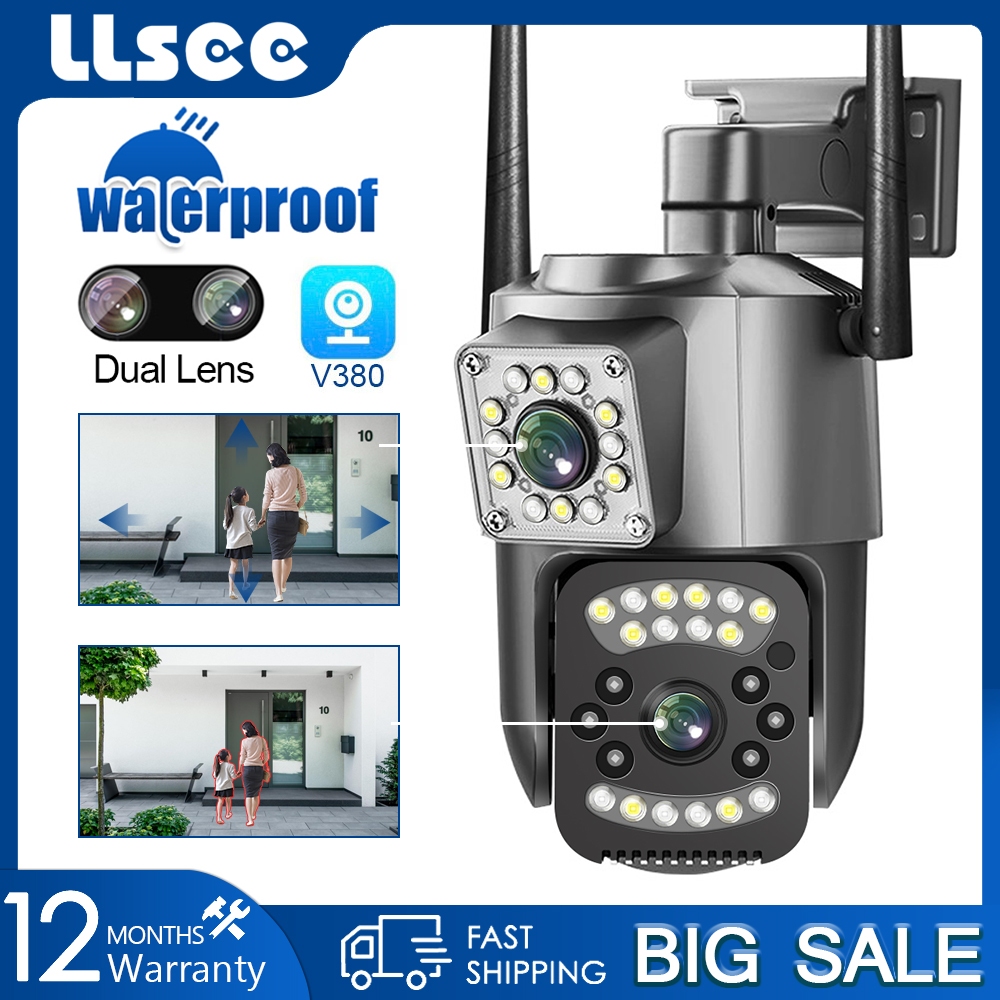 LLSEE , V380 Pro , Câmera CCTV WIFI De Segurança IP Sem Fio Para Exterior , 4K , 8MP , Visão Noturna Colorida , Chamada Bidirecional , Alarme De Rastreamento Móvel De 360 Graus