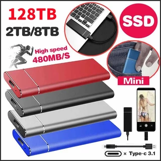 128TB/64TB/32TB/16TB/8TB/2TB Disco Rígido SSD Portátil De Alta Velocidade Mini USB3.1 Externo De Estado Sólido Para Plug and Play De . Fácil De Transportar