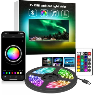 Fita Diodo RGB USB 1-20M Bluetooth 5050 Adaptador Controlador IR Flexível