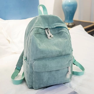 Mochila Clássica Feminina Para Homens De Viagem Em Tela Livro Laptop Student Fashion Vintage School Bag Corduroy Bookbag Com Fecho De Zíper Liso Câmera