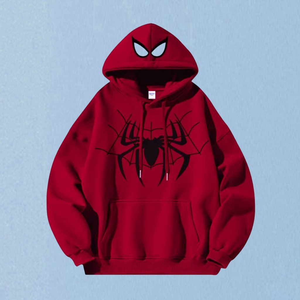 Homem-Aranha Capuz Estilo Coreano Moda Simples Solto Feminino