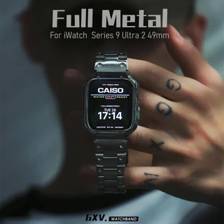 Pulseira De Aço Inoxidável Completa De Metal Para iWatch Ultra 2 49mm 45mm 44mm Faixa De Substituição Casio G-SHOCK Estilo Com Capa Protetora Série 9 8 7 6 5 4 3 SE2