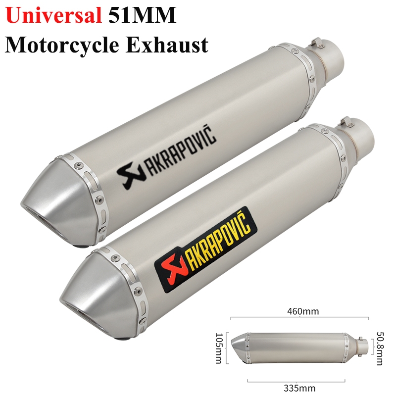 Silenciador De Escape De Motocicleta Universal De 460MM De 51mm Com Adesivo Removível DB Killer Para MT03 Ninja4