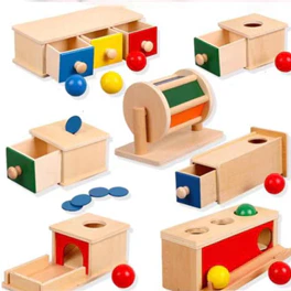 Educação precoce cognição de tambor têxtil de madeira Montessori brinquedos de educação precoce, compreensão da cor, som e princípios