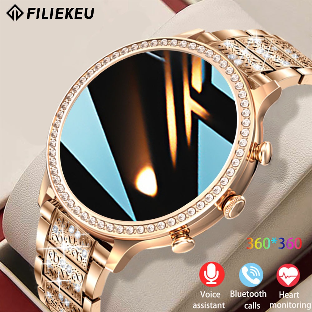 FILIEKEU smartwatch Para Mulher Relógios Originais Redondos Diamantados ...
