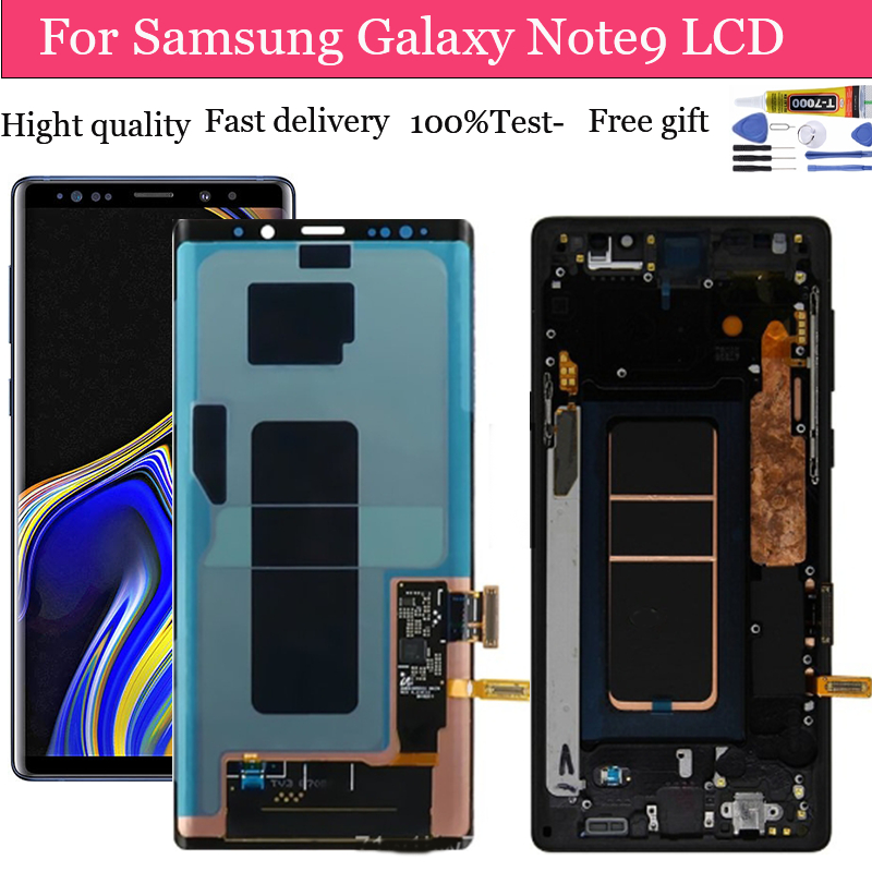 LCD Original Para Samsung Galaxy Note9 Digitalizador De Tela Com Sensível Ao Toque Moldura Note 9 SM-N960F/DS N960U