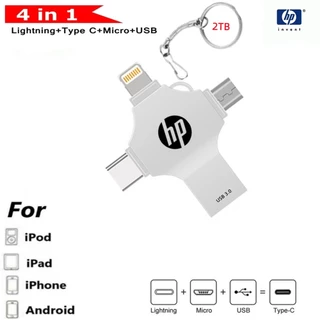 [COD 2TB] Pen drive 4 Em 1 OTG USB 3.0 Bastão De Memória 1TB 512GB 256GB 128GB Pendrive Fast Speed Type-C Para Telefone/Android/PC/ios [Estoque Pronto]