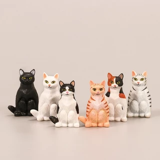 6Pcs/Set 4,5cm Postura De Agachamento Gato Modelo Q Versão PVC Figuras De Ação Miniatura Gatinho Bonitinho Mini Home Garden Decoration Kids Toys em Oferta na Shopee