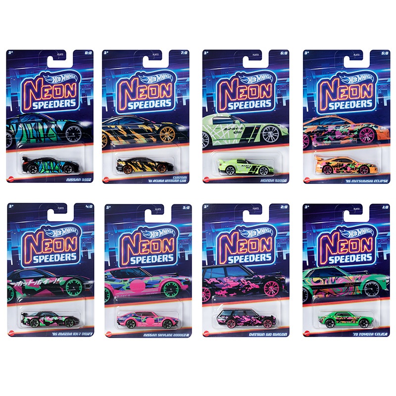 Coleção de modelos de carros de liga leve com rodas quentes Série Neon Speed Car Collection