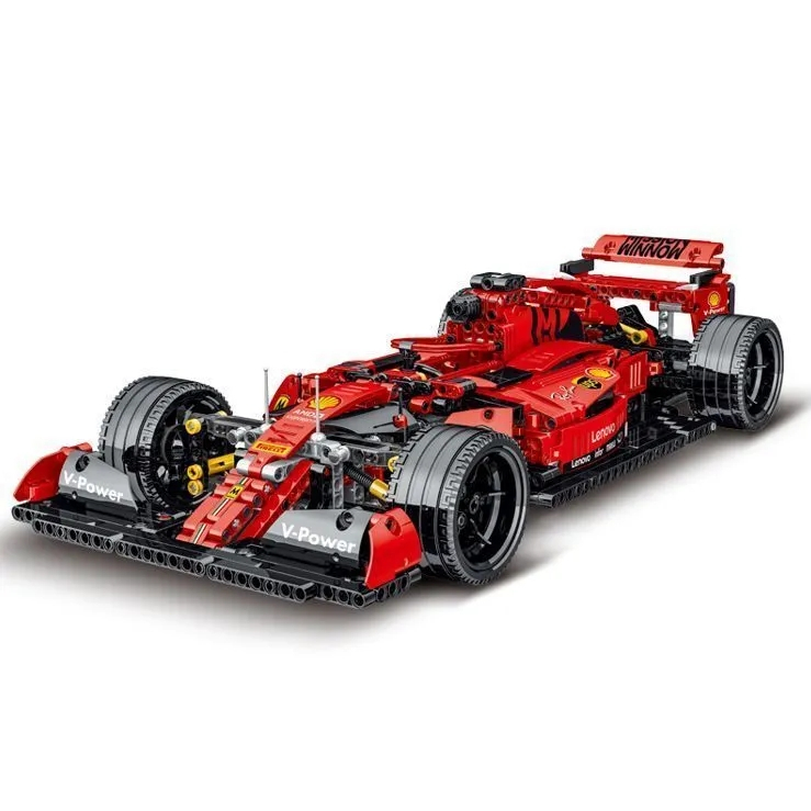 1677pçs Novo Produto Ferrari F1 Racing Fórmula Crianças Montagem Educacional Bloco de Construção Brinquedo Menino Aniversário Presente Fórmula Modelo de Decoração