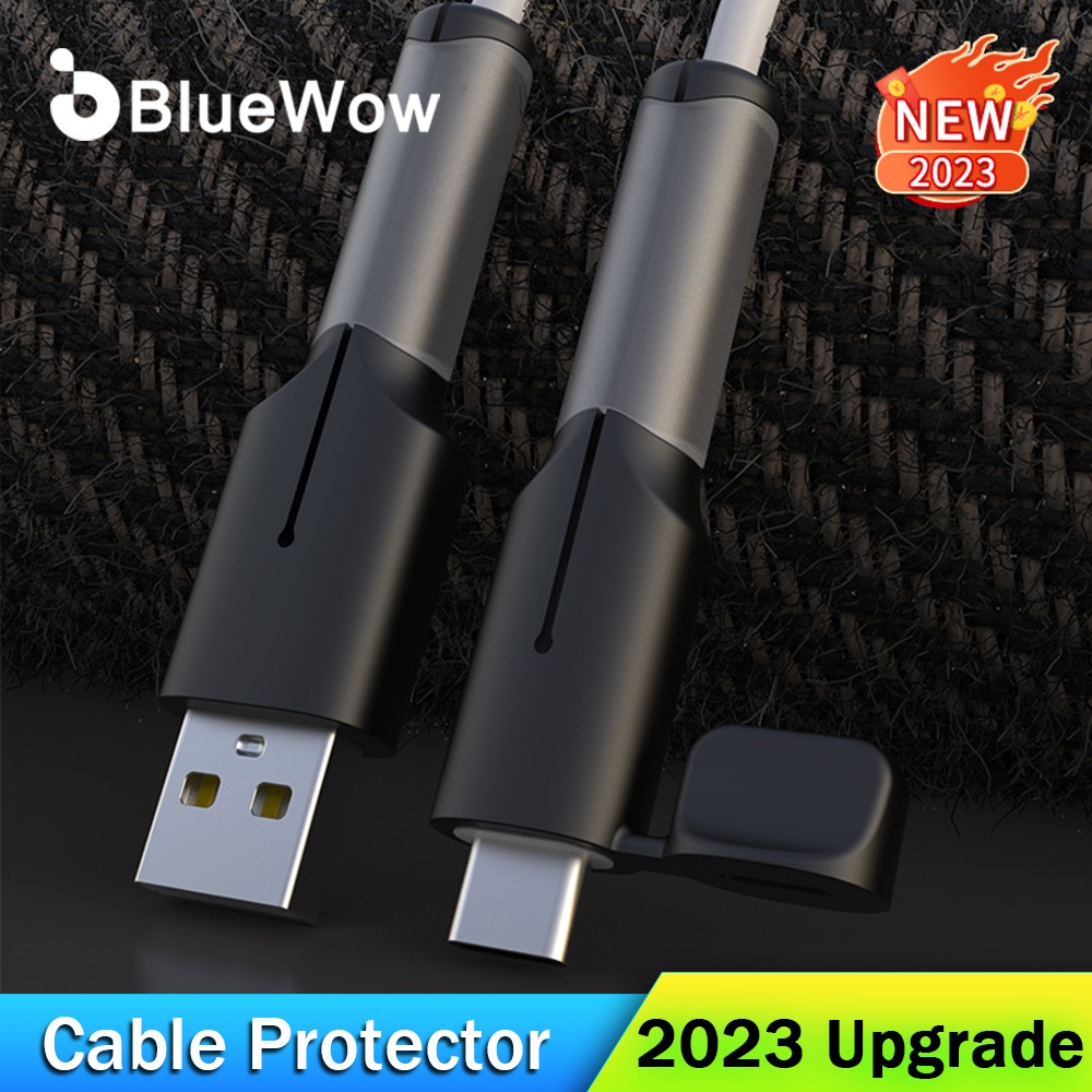 【 For Android 】 BlueWow USB Tipo C Protetor De Carregador De Silicone Macio/Cabo De Linha De Dados Bobinador Para