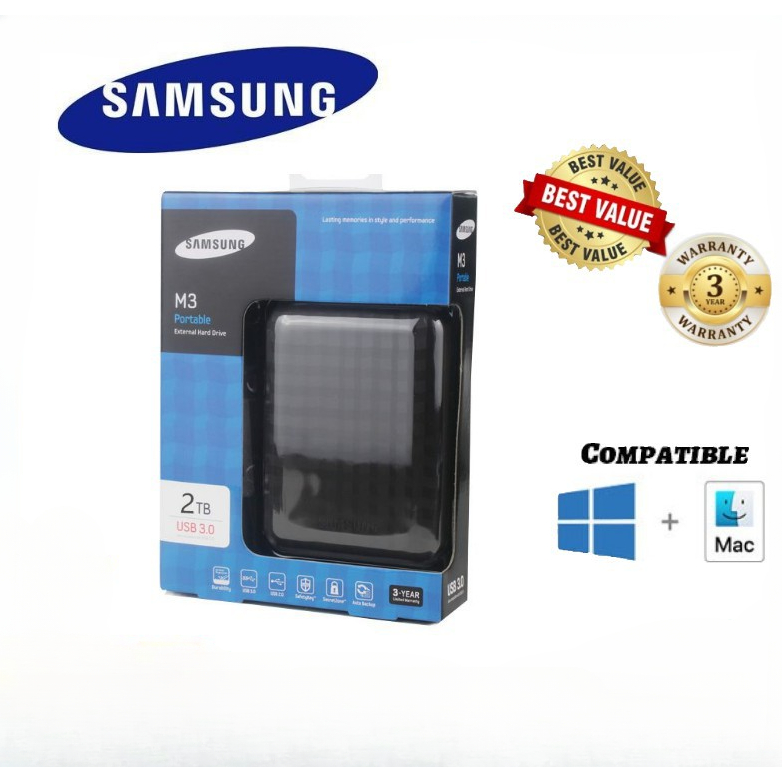 HD Externo Samsung-M3 2TB Disco Rígido De 2,5 Polegadas