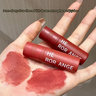 Herorange pontilhado pouco cuidado brilho labial veludo fosco pele branca estudante maquiagem barato nicho batom lama