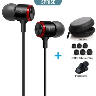 [Escolha De Valor] SPRISE Fones De Ouvido Estéreo De Metal Extra Baixo Com Capa De Fone Cancelamento De Ruído Fio Univer