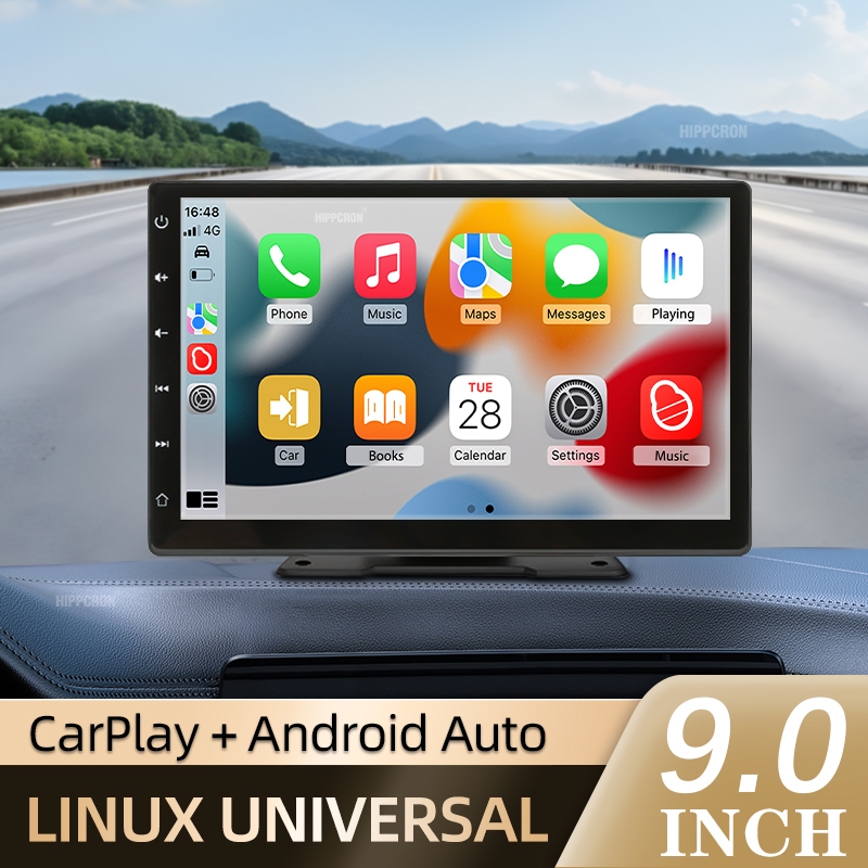 9 Polegadas CarPlay Android Auto Rádio Automóvel Multimídia Reprodutor De Vídeo IPS Tela Sensível Ao Toque AUX Entrada Bluetooth MirrorLink Universal