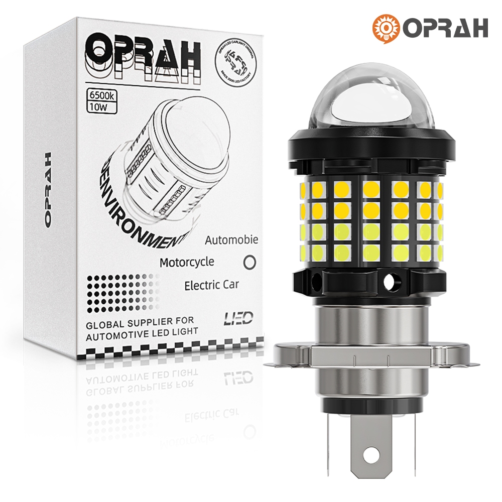 ((OPRAH) Farol LED Super Brilhante H4 para Motocicleta Farol LED H6 Farol LED BA20D Farol LED Farol LED para Motocicleta Farol de Projeção Bicolor Fog Light 12V