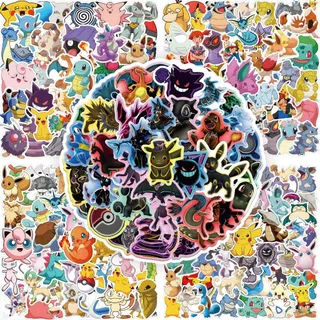 50 ~ 100 Unid . Pokémon Anime Cartoon Coleção De Adesivos De PVC À Prova D'água