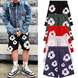 Lágrimas De Ganga Estilo Americano 24SS co Marca kapok Espuma Estampada shorts Soltos , Calças Sanitárias Esportivas De Casal