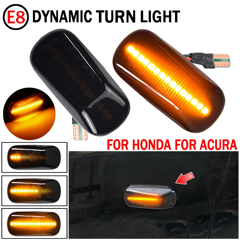 2pcs Luz de sinalização de giro da marca lateral LED Adequada para Honda CRV Accord Civic Jazz Fit Stream Integra DC5 City Odyssey Acura RSX NSX