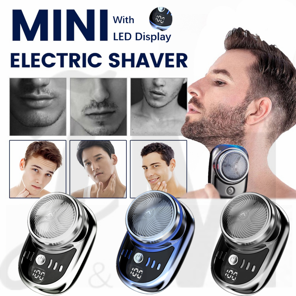 Mini Barbeador Elétrico Portátil De Barba De Bolso Lavável Facas USB Recarregáveis Para Homens