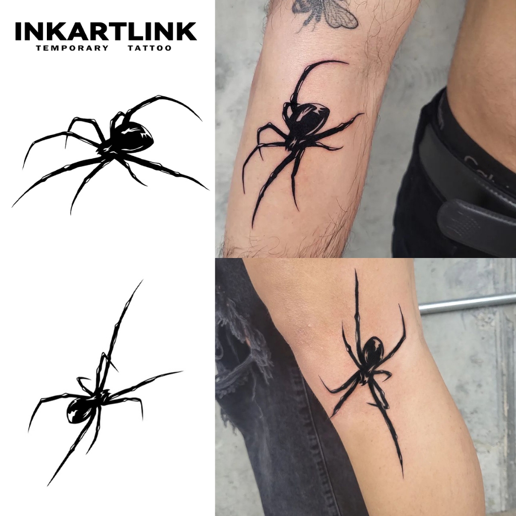 Adesivos Temporários Para Tatuagem De Aranha , Mágica De Longa Duração À Prova D'água , Dura Até 15 Dias De Falsa semi Permanente .