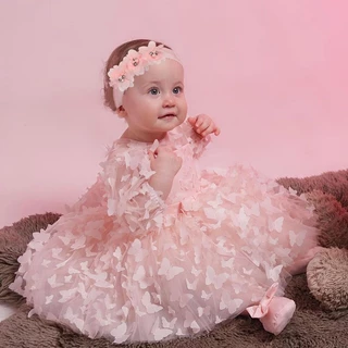 Novas Flores Meninas Princesas Vestido De Verão Aniversário Roupas Infantis 3-24 Meses
