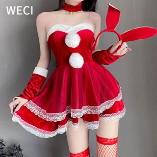 40 Womens Santa Lingerie Set Lady Christmas Red Velvet Fluffy