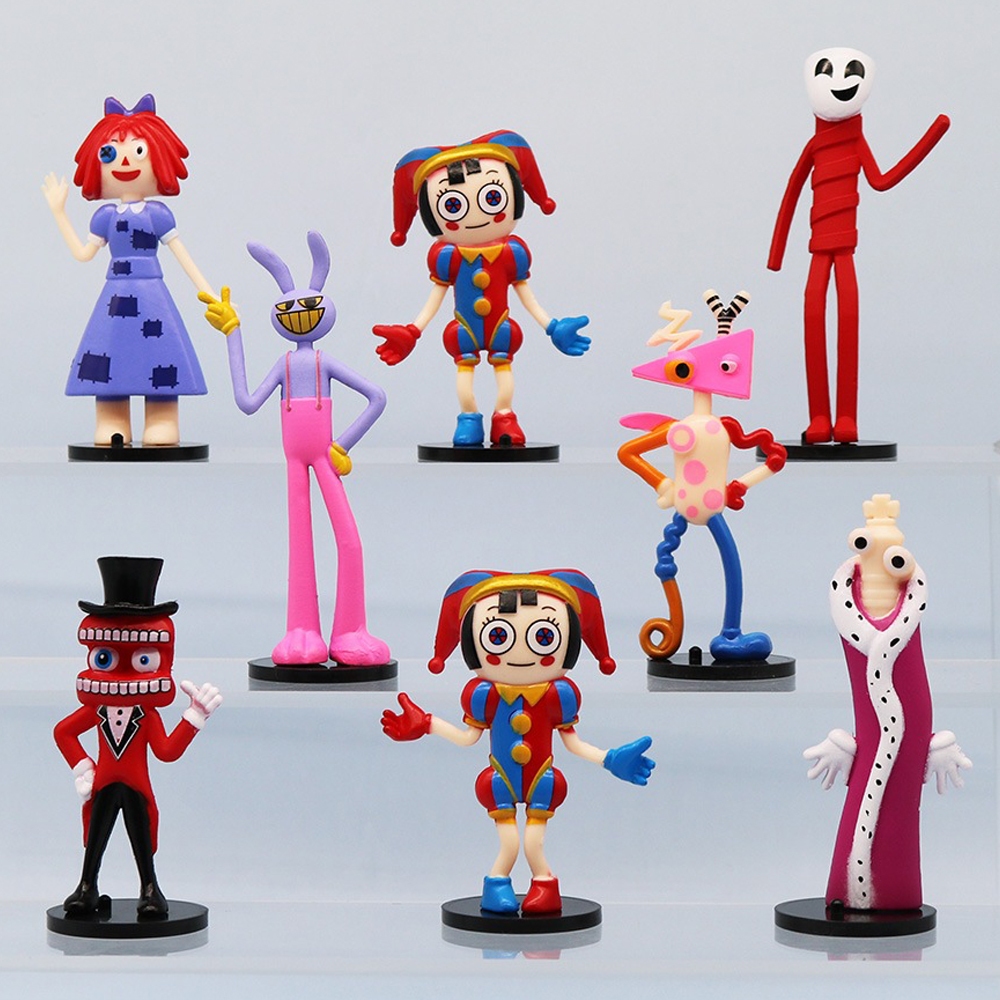 8Pcs/Set The Amazing Digital Circus Figura Assustador Pomni Jax