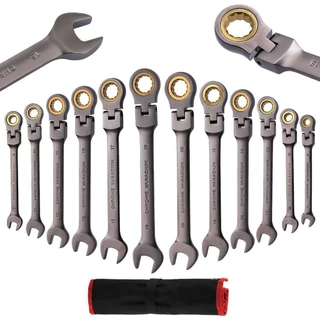 6/8/10/12pcs Conjunto De Chaves De Catraca De 72 Dentes Niqueladas , Cabeça Flexível 8 A 19mm