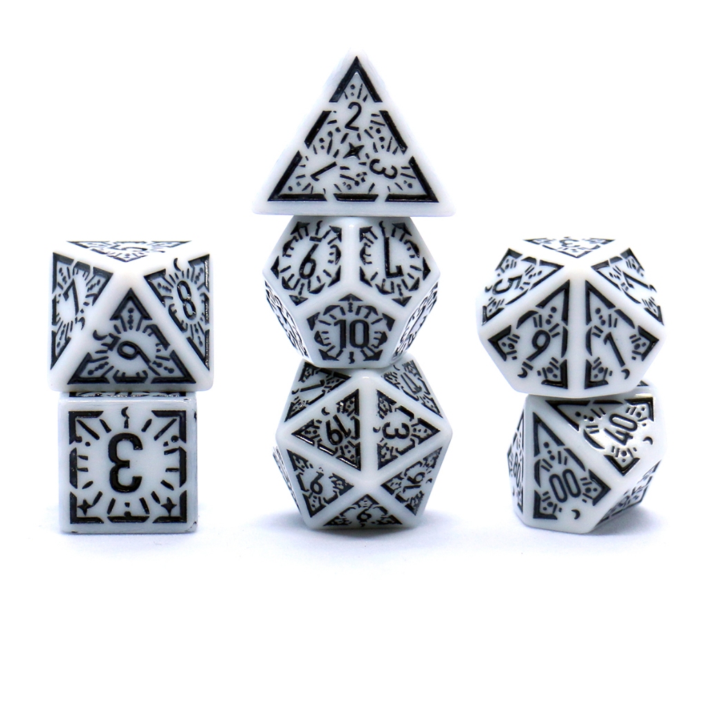 Jogo De Tabuleiro De Alívio De Runa Clássico Dados TRPG 7PCS De Mesa Poliédrico